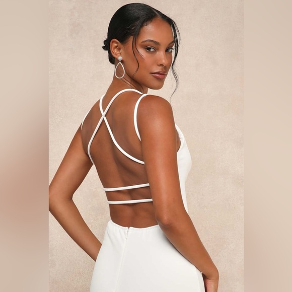 Lulus-All this Allure White Strappy Backless Mermaid Maxi Dress (S/XS/L) - Picture 4 of 6